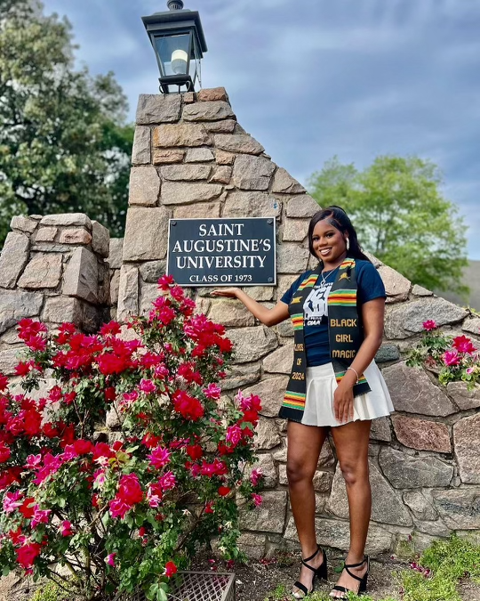Ariana White front gate Saint Augustine's University
